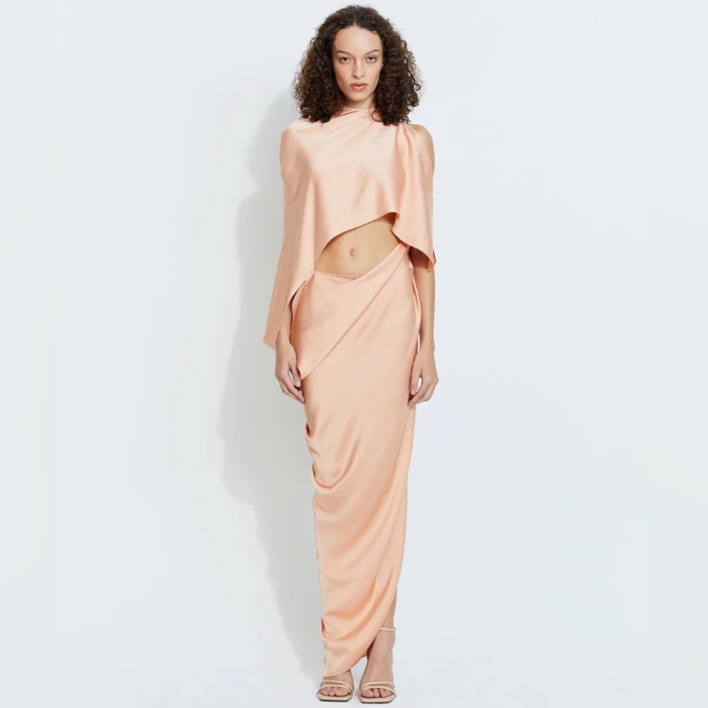 SIRAPOP Sophia Satin Dress in Blush NWT SIZE S